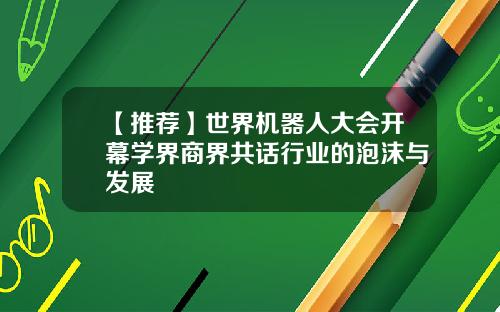 【推荐】世界机器人大会开幕学界商界共话行业的泡沫与发展