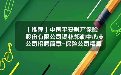 【推荐】中国平安财产保险股份有限公司锡林郭勒中心支公司招聘简章-保险公司精算岗