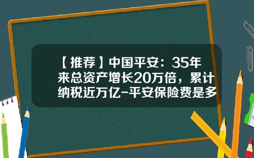 【推荐】中国平安：35年来总资产增长20万倍，累计纳税近万亿-平安保险费是多少