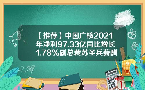 【推荐】中国广核2021年净利97.33亿同比增长1.78%副总裁苏圣兵薪酬161.7万-中广核核电运营有限公司苏圣兵