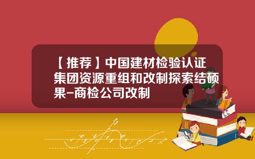 【推荐】中国建材检验认证集团资源重组和改制探索结硕果-商检公司改制