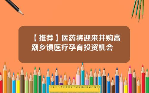 【推荐】医药将迎来并购高潮乡镇医疗孕育投资机会