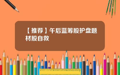 【推荐】午后蓝筹股护盘题材股自救