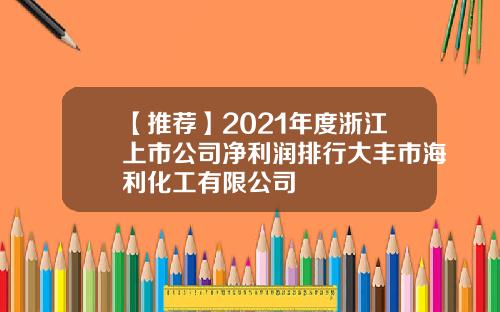 【推荐】2021年度浙江上市公司净利润排行大丰市海利化工有限公司
