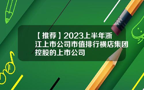 【推荐】2023上半年浙江上市公司市值排行横店集团控股的上市公司