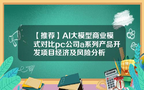 【推荐】AI大模型商业模式对比pc公司a系列产品开发项目经济及风险分析