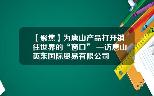 【聚焦】为唐山产品打开销往世界的“窗口” —访唐山英东国际贸易有限公司