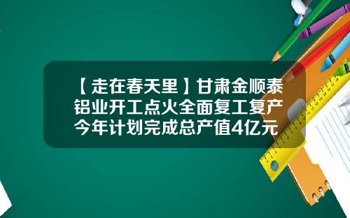 【走在春天里】甘肃金顺泰铝业开工点火全面复工复产 今年计划完成总产值4亿元
