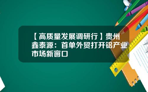 【高质量发展调研行】贵州鑫泰源：首单外贸打开铝产业市场新窗口