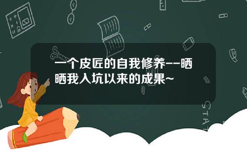 一个皮匠的自我修养--晒晒我入坑以来的成果~