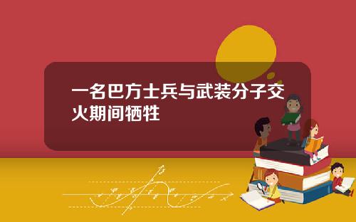 一名巴方士兵与武装分子交火期间牺牲