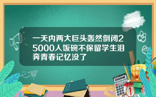 一天内两大巨头轰然倒闭25000人饭碗不保留学生泪奔青春记忆没了