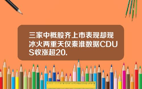 三家中概股齐上市表现却现冰火两重天仅秦淮数据CDUS收涨超20.