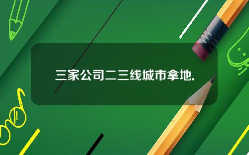 三家公司二三线城市拿地.