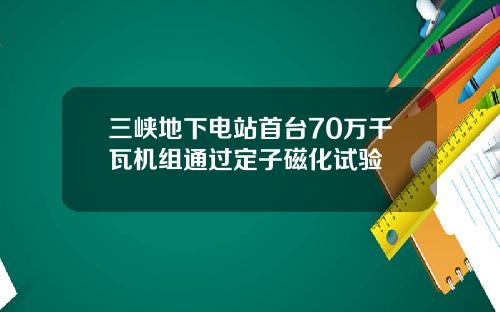 三峡地下电站首台70万千瓦机组通过定子磁化试验