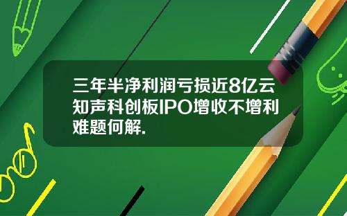 三年半净利润亏损近8亿云知声科创板IPO增收不增利难题何解.