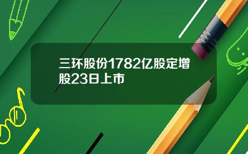 三环股份1782亿股定增股23日上市