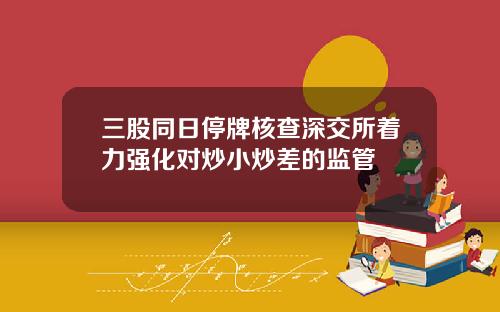 三股同日停牌核查深交所着力强化对炒小炒差的监管
