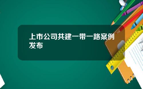 上市公司共建一带一路案例发布