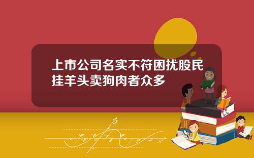 上市公司名实不符困扰股民挂羊头卖狗肉者众多