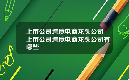 上市公司垮境电商龙头公司上市公司垮境电商龙头公司有哪些