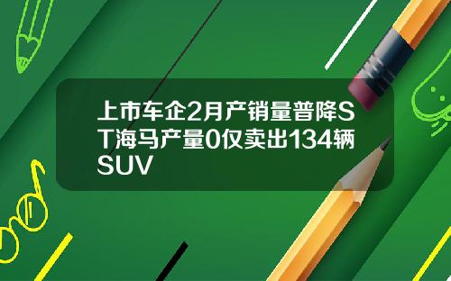 上市车企2月产销量普降ST海马产量0仅卖出134辆SUV