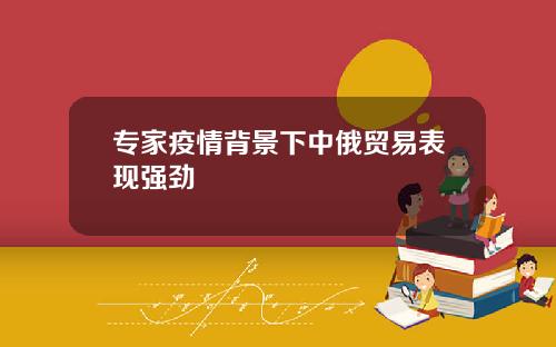专家疫情背景下中俄贸易表现强劲