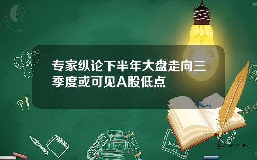 专家纵论下半年大盘走向三季度或可见A股低点