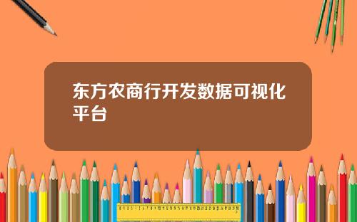 东方农商行开发数据可视化平台