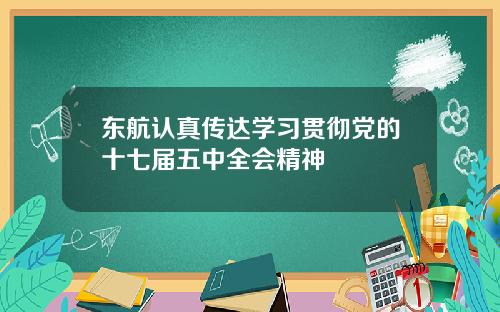 东航认真传达学习贯彻党的十七届五中全会精神