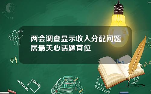 两会调查显示收入分配问题居最关心话题首位