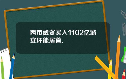 两市融资买入1102亿潞安环能居首.