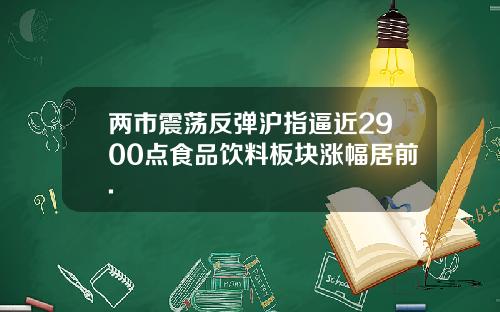 两市震荡反弹沪指逼近2900点食品饮料板块涨幅居前.