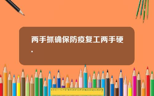 两手抓确保防疫复工两手硬.