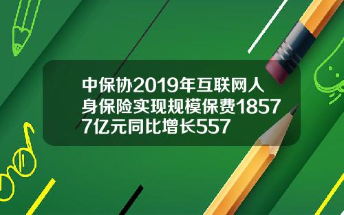 中保协2019年互联网人身保险实现规模保费18577亿元同比增长557