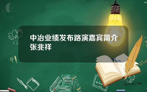 中冶业绩发布路演嘉宾简介张兆祥