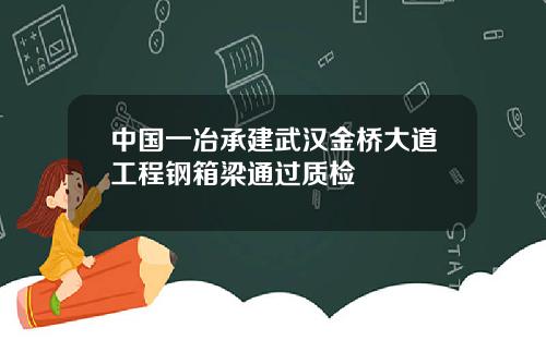 中国一冶承建武汉金桥大道工程钢箱梁通过质检