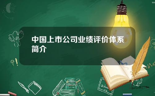 中国上市公司业绩评价体系简介