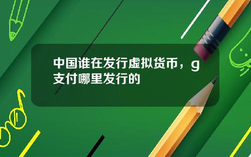 中国谁在发行虚拟货币，g支付哪里发行的