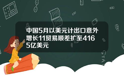中国5月以美元计出口意外增长11贸易顺差扩至4165亿美元