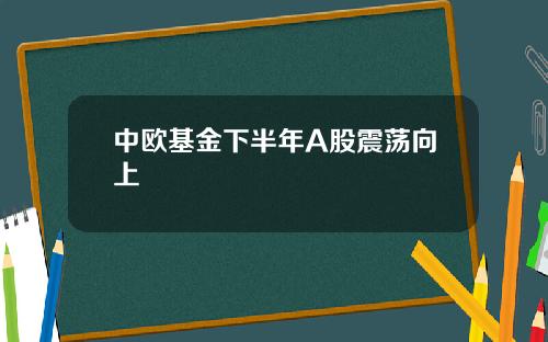 中欧基金下半年A股震荡向上