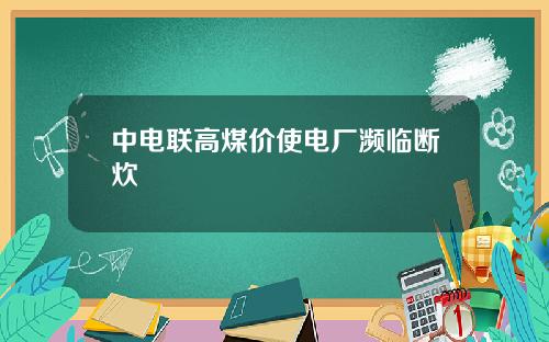中电联高煤价使电厂濒临断炊