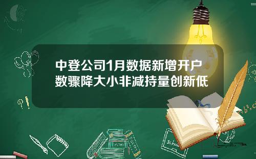 中登公司1月数据新增开户数骤降大小非减持量创新低