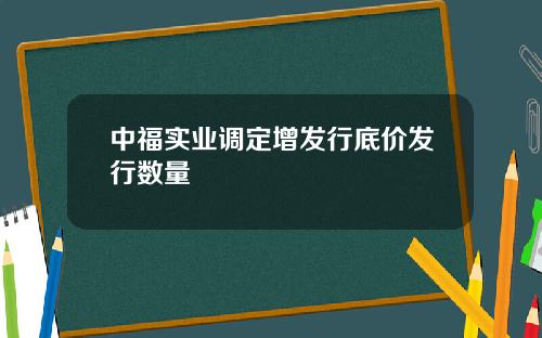 中福实业调定增发行底价发行数量
