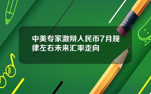 中美专家激辩人民币7月规律左右未来汇率走向