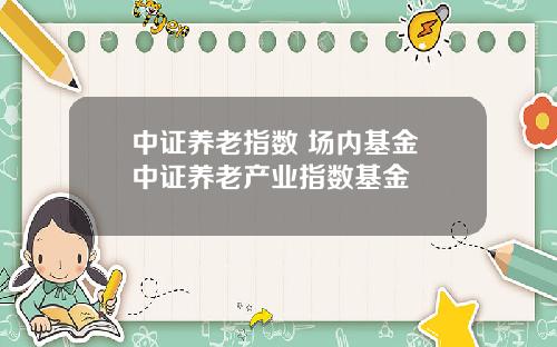 中证养老指数 场内基金 中证养老产业指数基金