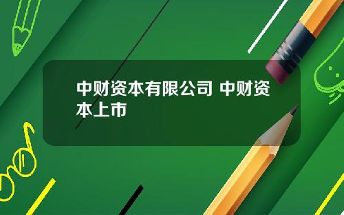 中财资本有限公司 中财资本上市