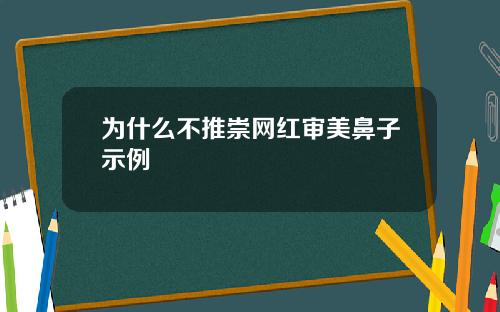 为什么不推崇网红审美鼻子示例