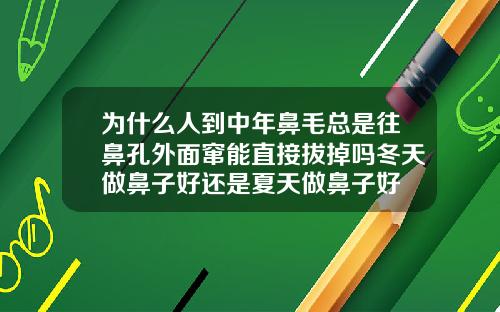 为什么人到中年鼻毛总是往鼻孔外面窜能直接拔掉吗冬天做鼻子好还是夏天做鼻子好