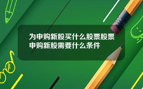 为申购新股买什么股票股票申购新股需要什么条件